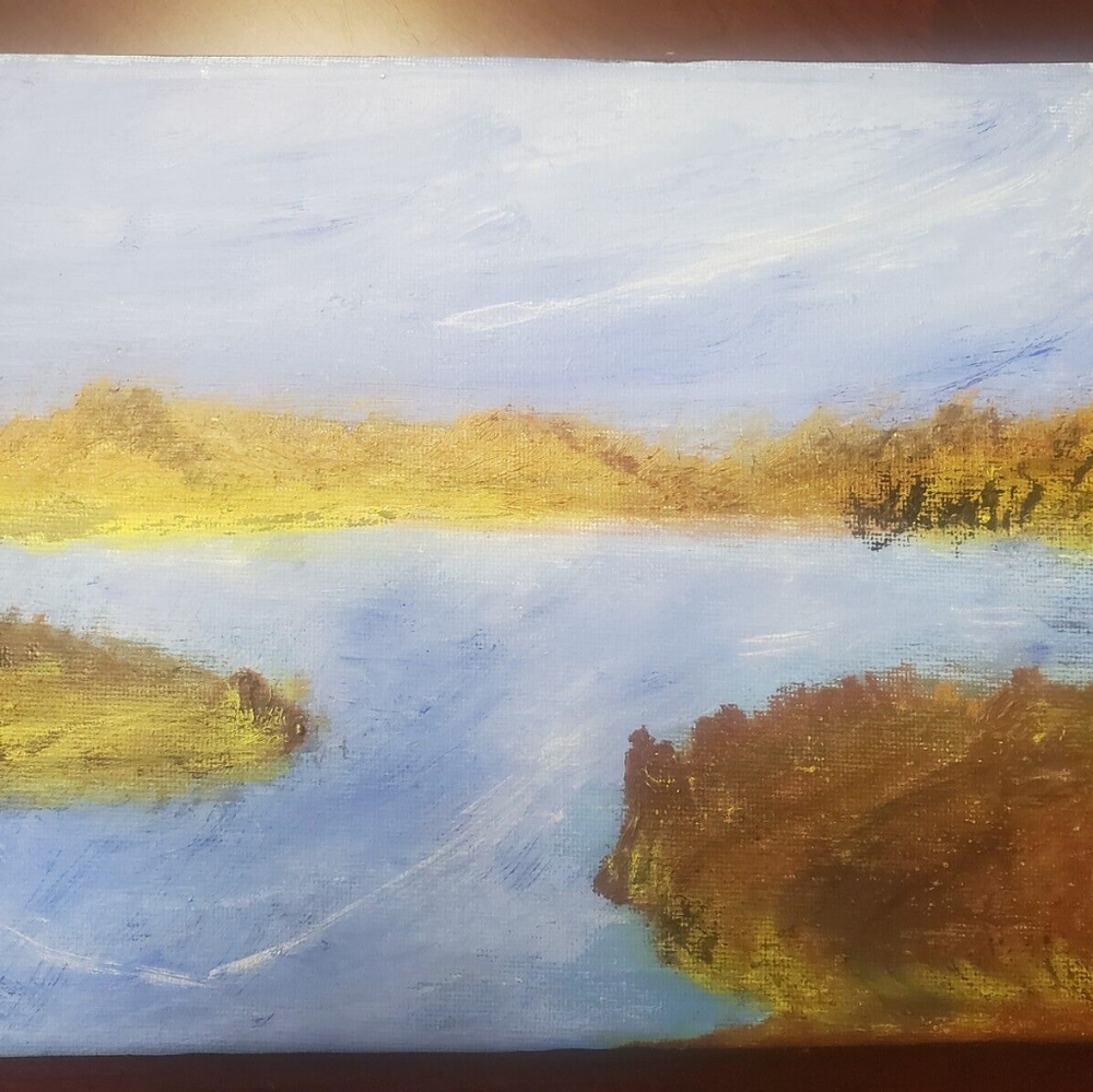 Ann Privateer The Bay 8"x10" Oil On Canvas Painting